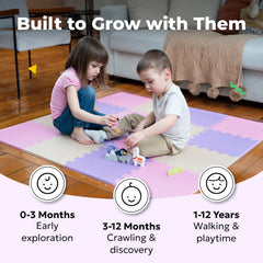 MioTetto larger 74x74 tile setup suits bigger play zones and playpens.