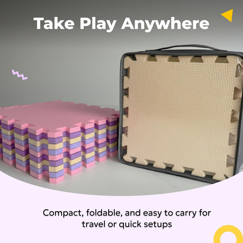 MioTetto tiles assembled in a room setup for flexible play space