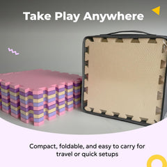 MioTetto tiles assembled in a room setup for flexible play space