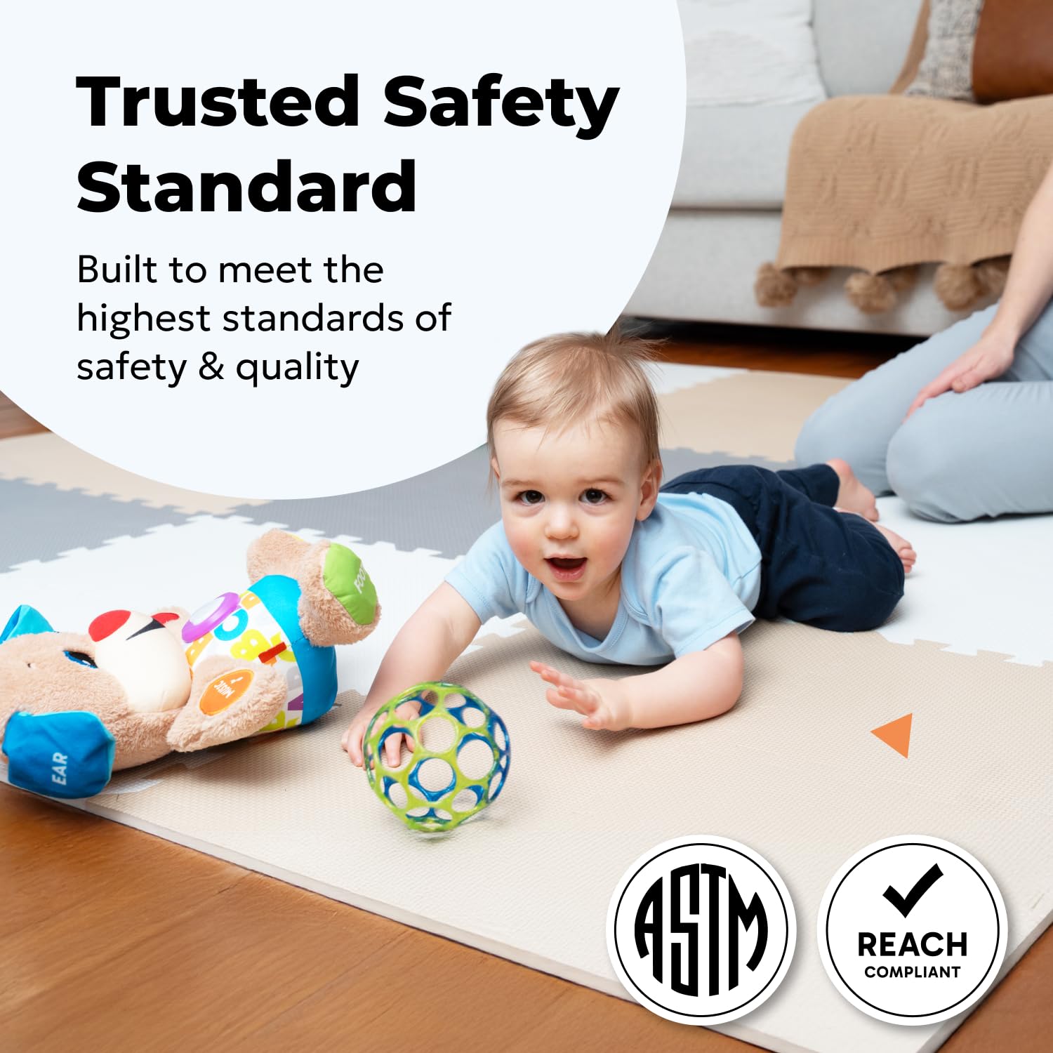 MioTetto Baby Play Mat tiles offer a customizable fit for any room