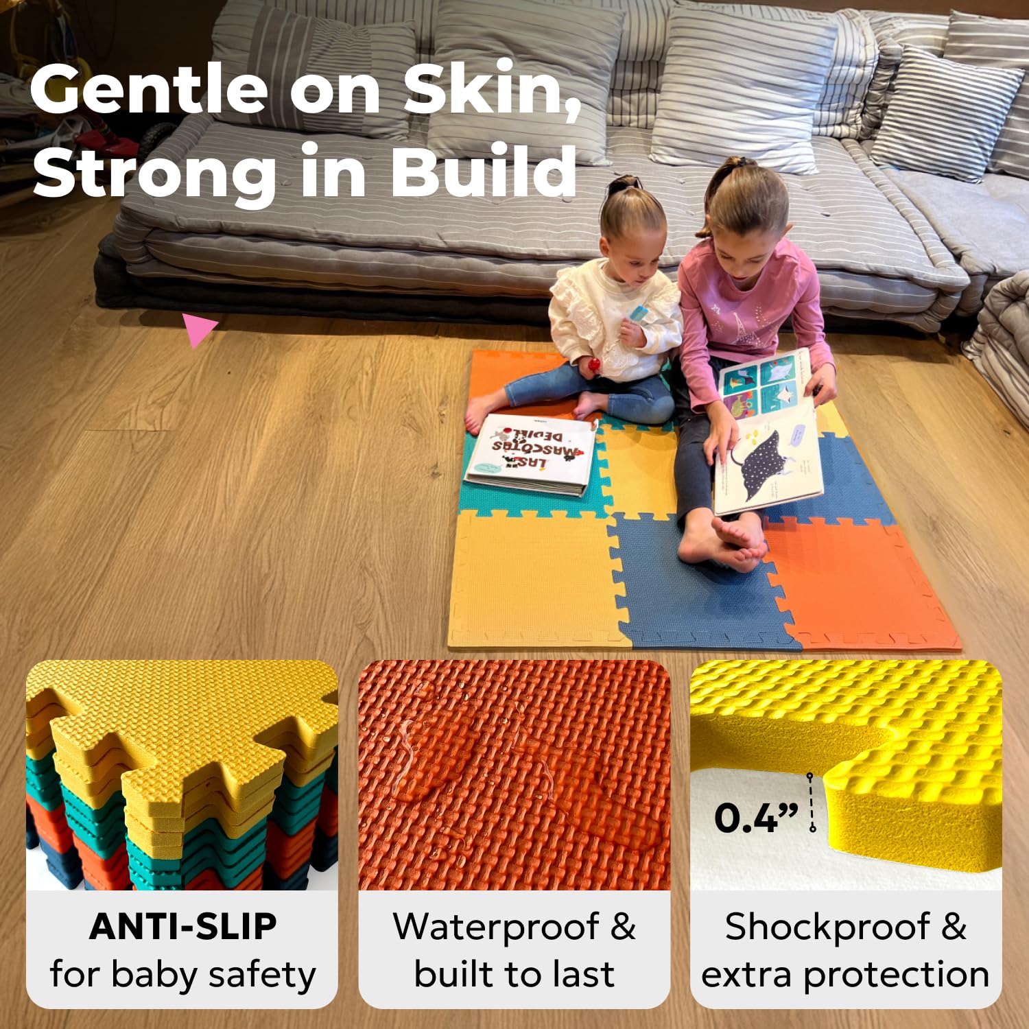 MioTetto 0.4 inch cushioned tiles for comfort during play
