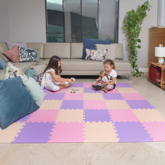 MioTetto Baby Play Mat interlocking tiles create a soft, safe surface for crawling.