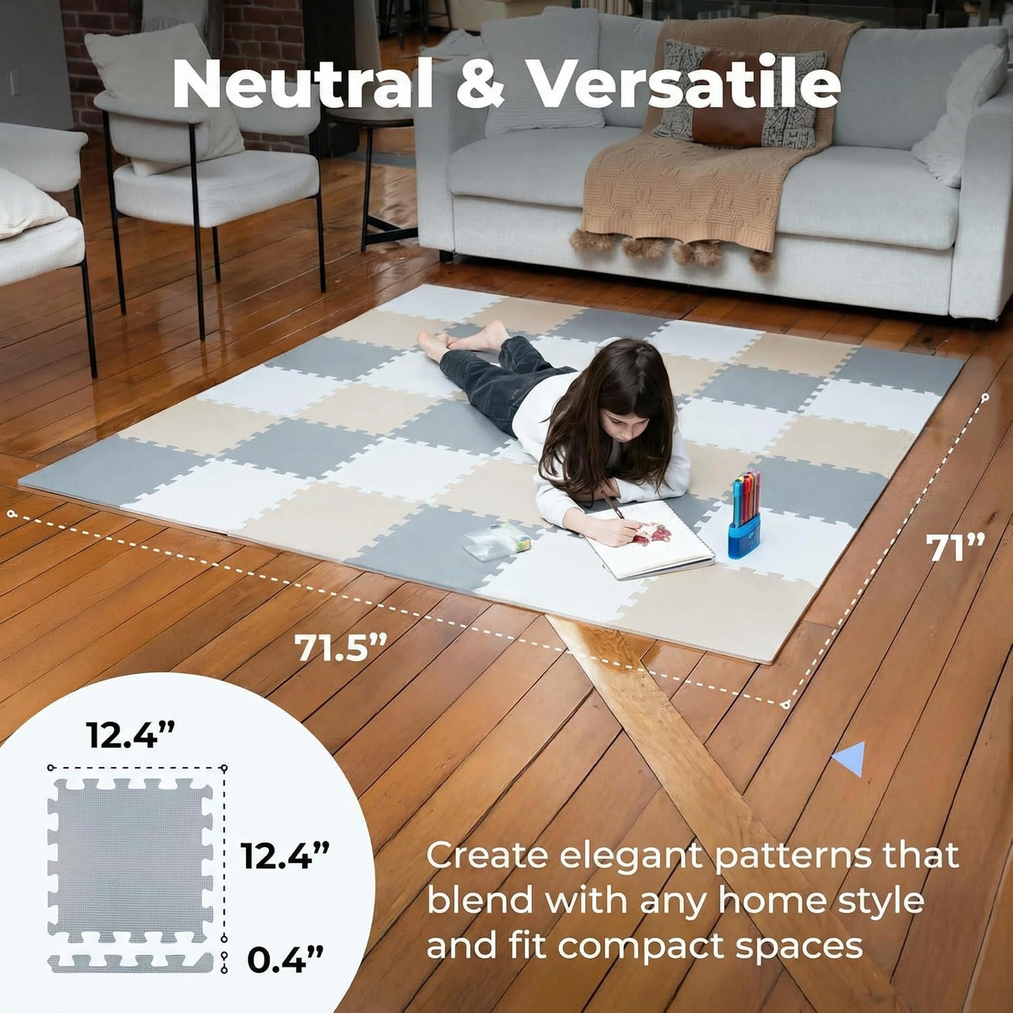 MioTetto Room-ready mat blends with decor while protecting little ones