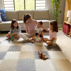 MioTetto Baby Play Mat tiles interlock securely for a soft crawling surface