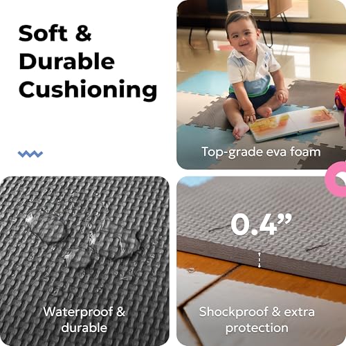 MioTetto interlocking foam tiles set up a soft, cushioned play area