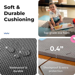 MioTetto interlocking foam tiles set up a soft, cushioned play area