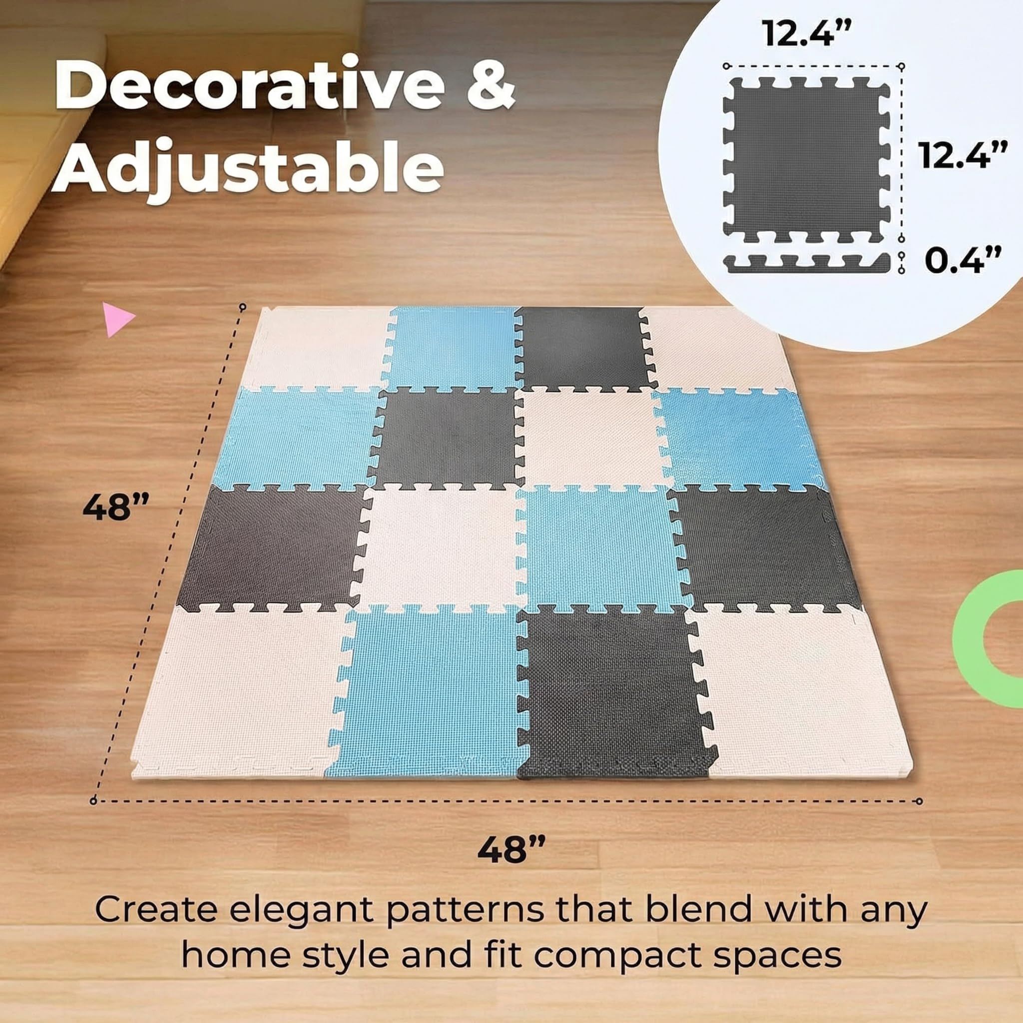 MioTetto puzzle floor mats create a customizable play space with a soft landing