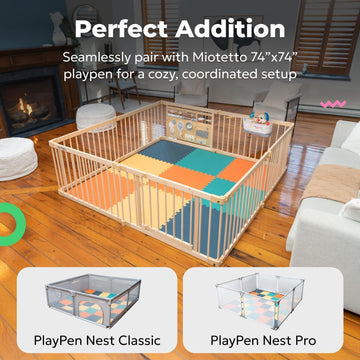 MioTetto 0.4 inch soft foam tiles provide cushioned comfort