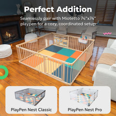 MioTetto 0.4 inch soft foam tiles provide cushioned comfort