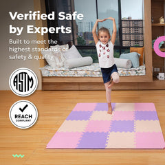 MioTetto soft foam tiles assemble easily to form a customizable play area.