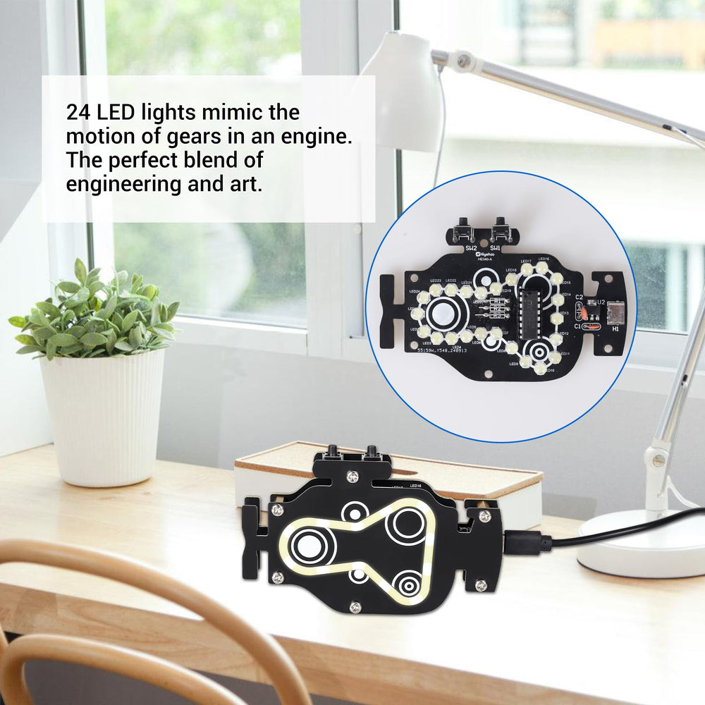 MiOYOOW 24 LEDs simulate engine gear movement for desk decoration.