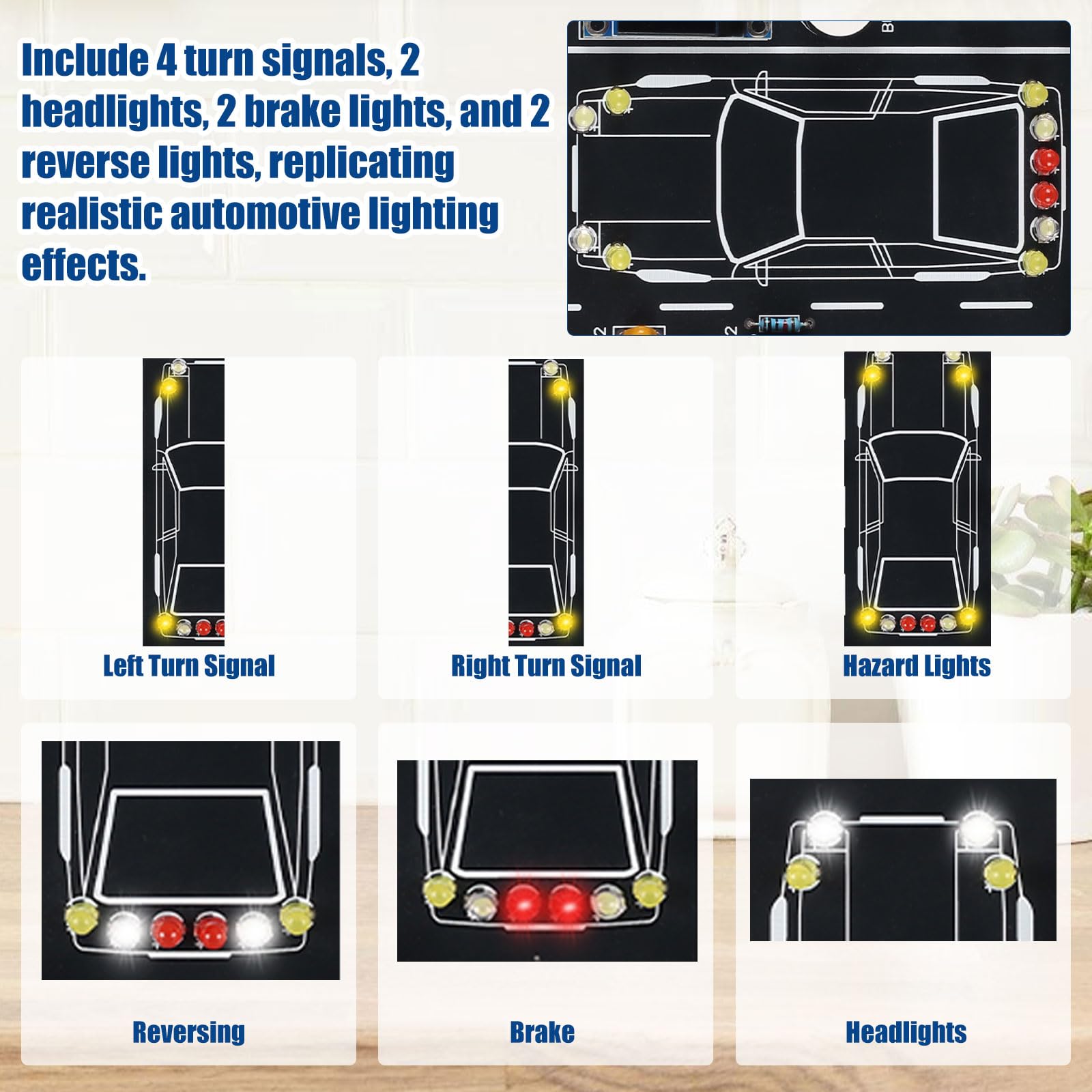 MiOYOOW realistic car lights module demonstrating turn signals and brake effects
