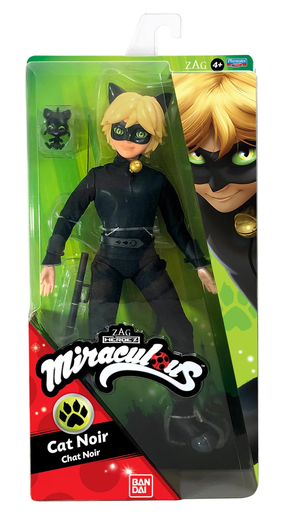 Miraculous Cat Noir doll in black outfit ready for imaginative play and storytelling.