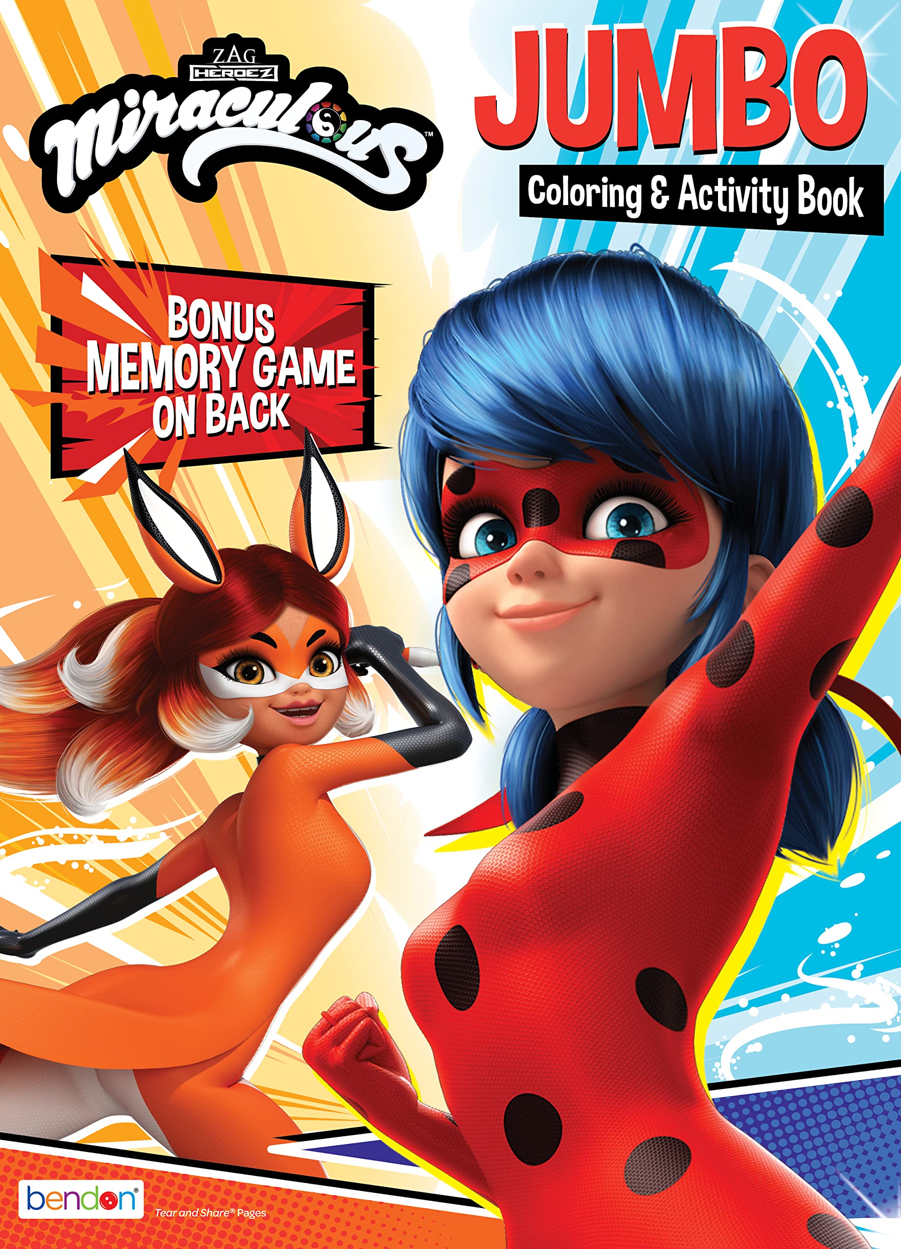 Miraculous Ladybug 64-page jumbo coloring book cover for on-the-go coloring sessions.