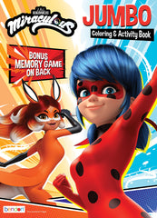Miraculous Ladybug 64-page jumbo coloring book cover for on-the-go coloring sessions.