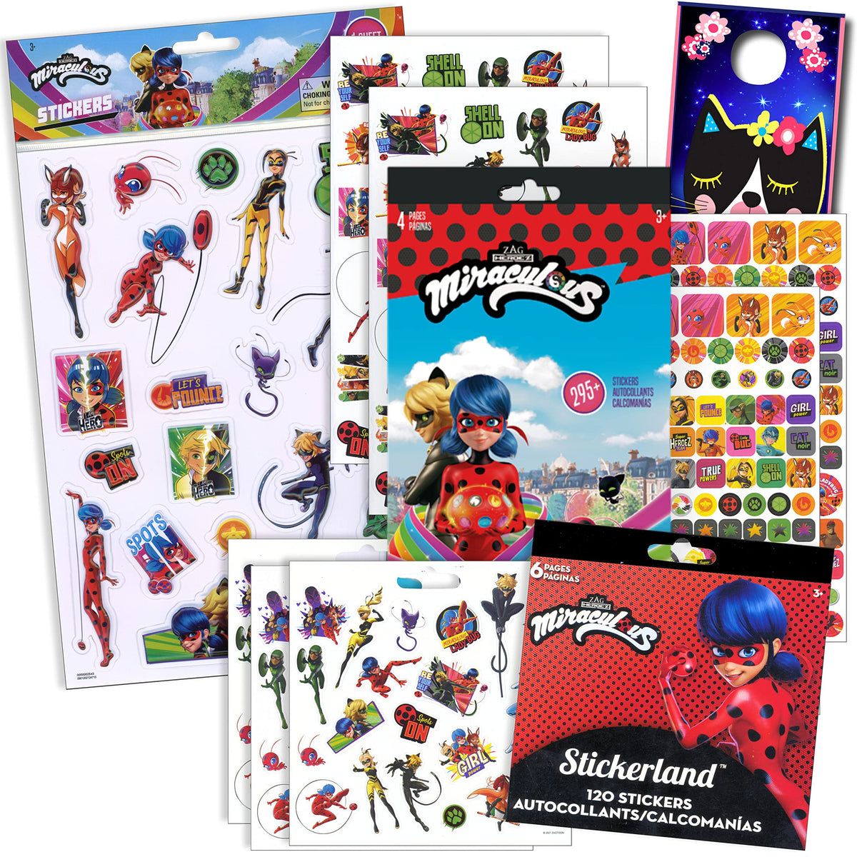 Miraculous Ladybug sticker bundle 4-page book for crafts and decorating