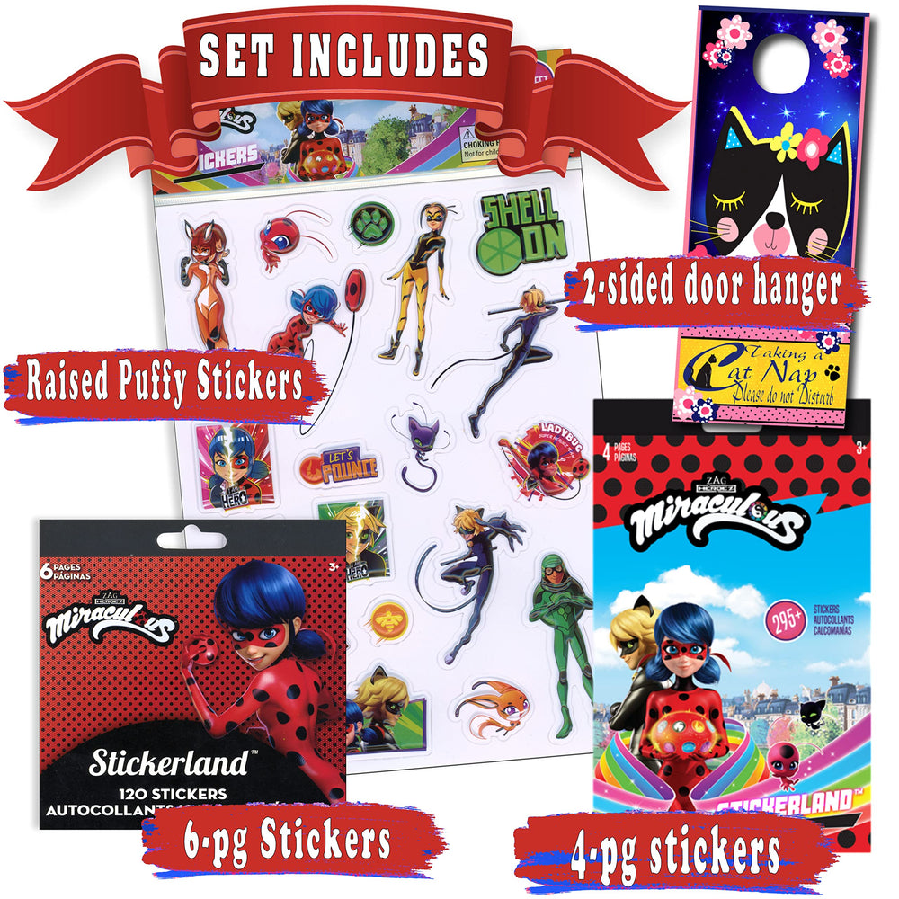 Miraculous Ladybug sticker bundle 6-page book for creative projects