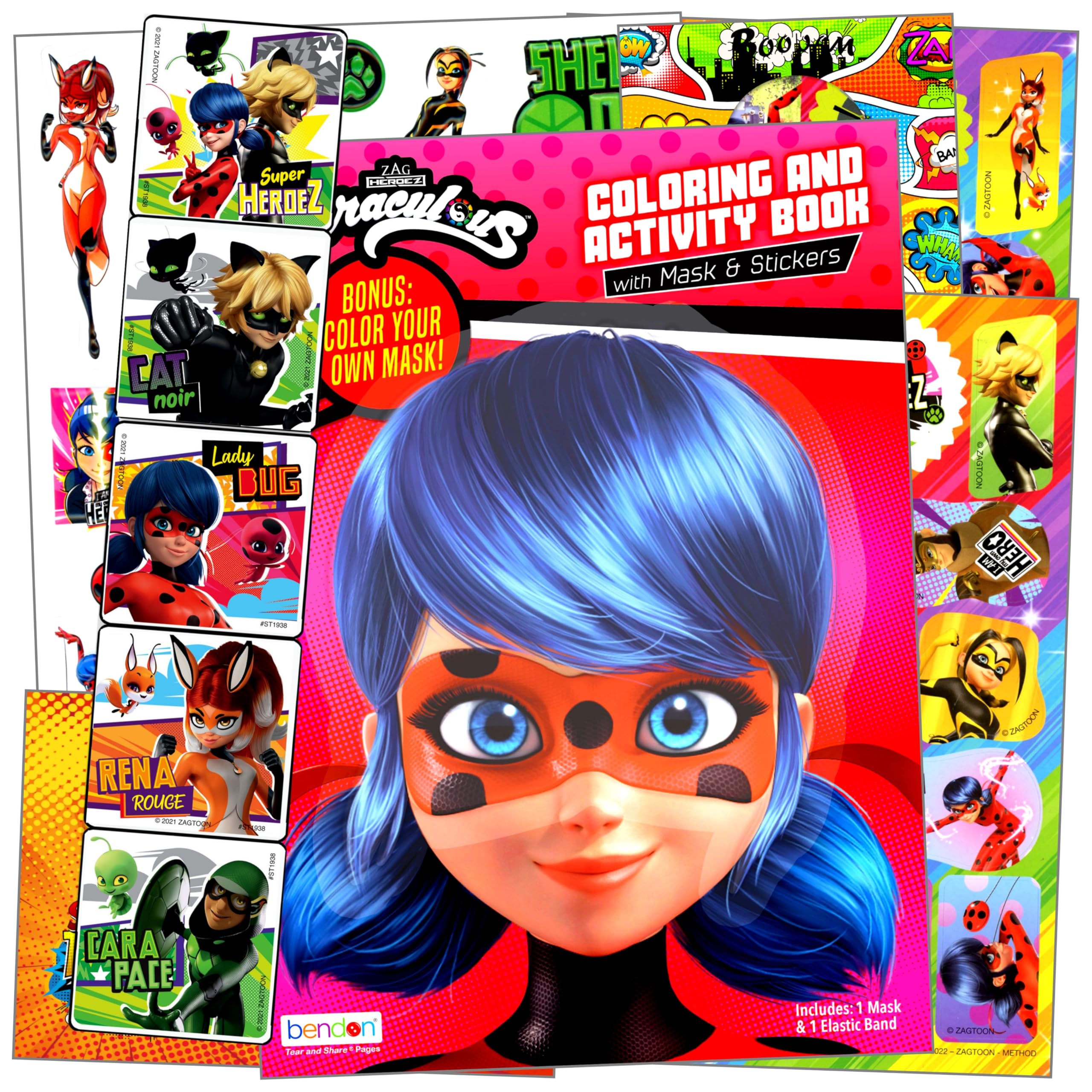 Miraculous coloring book cover featuring Ladybug and Cat Noir for creative play