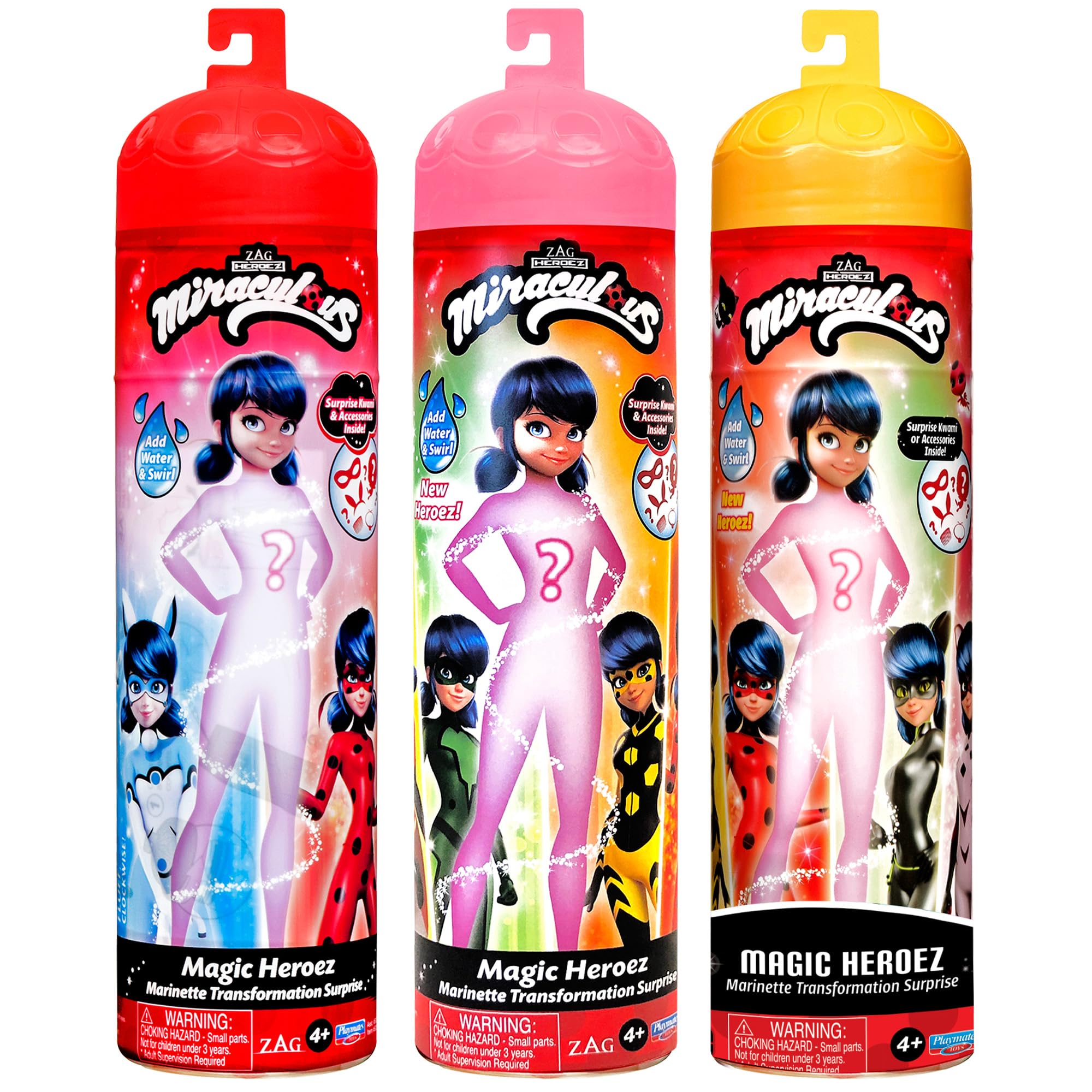 Miraculous Magic Heroez transformation doll reveals hero identity with water for pretend play.