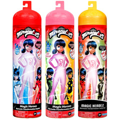 Miraculous Magic Heroez transformation doll reveals hero identity with water for pretend play.