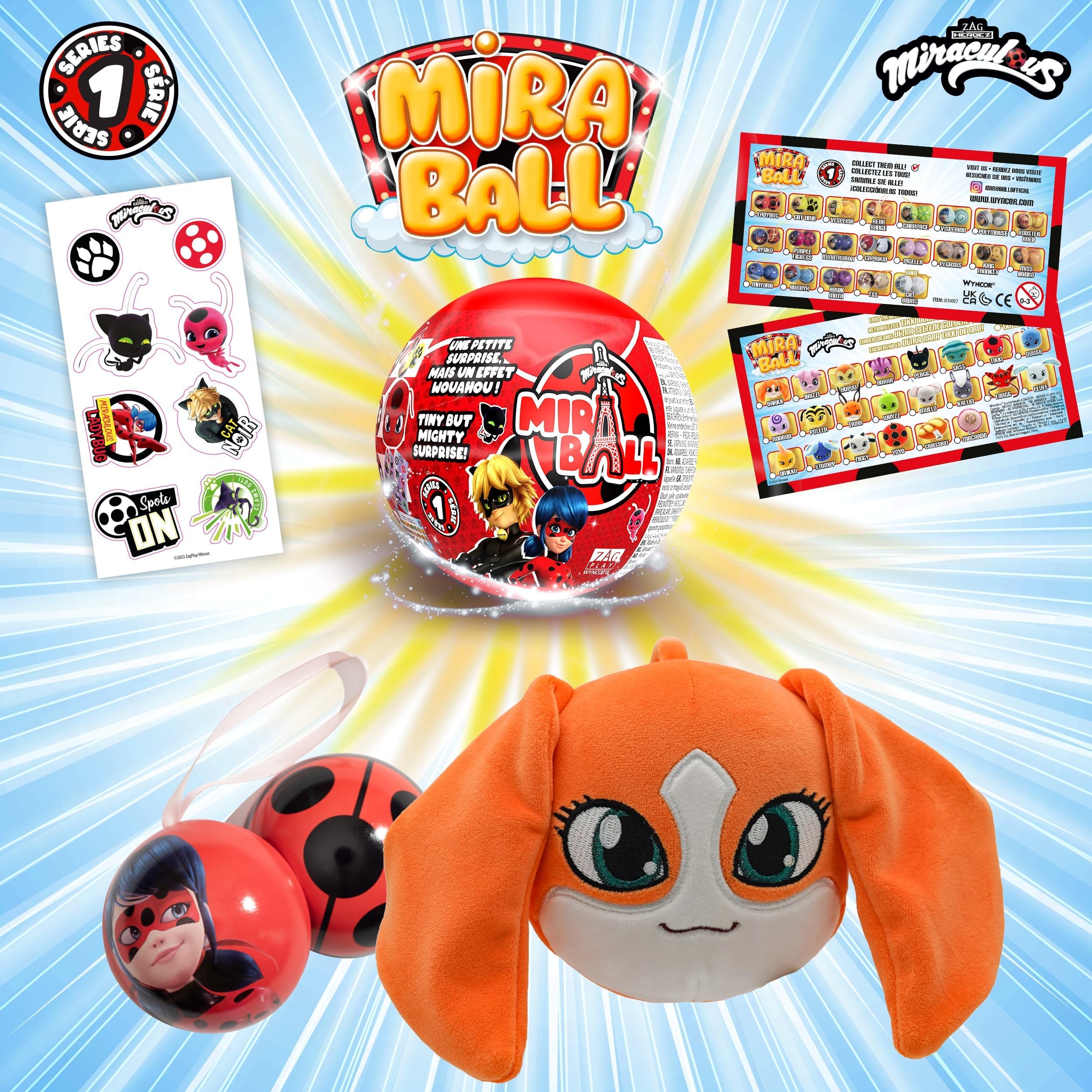 Miraculous MiraBall 5-inch plushie adds soft, cuddle-ready play.