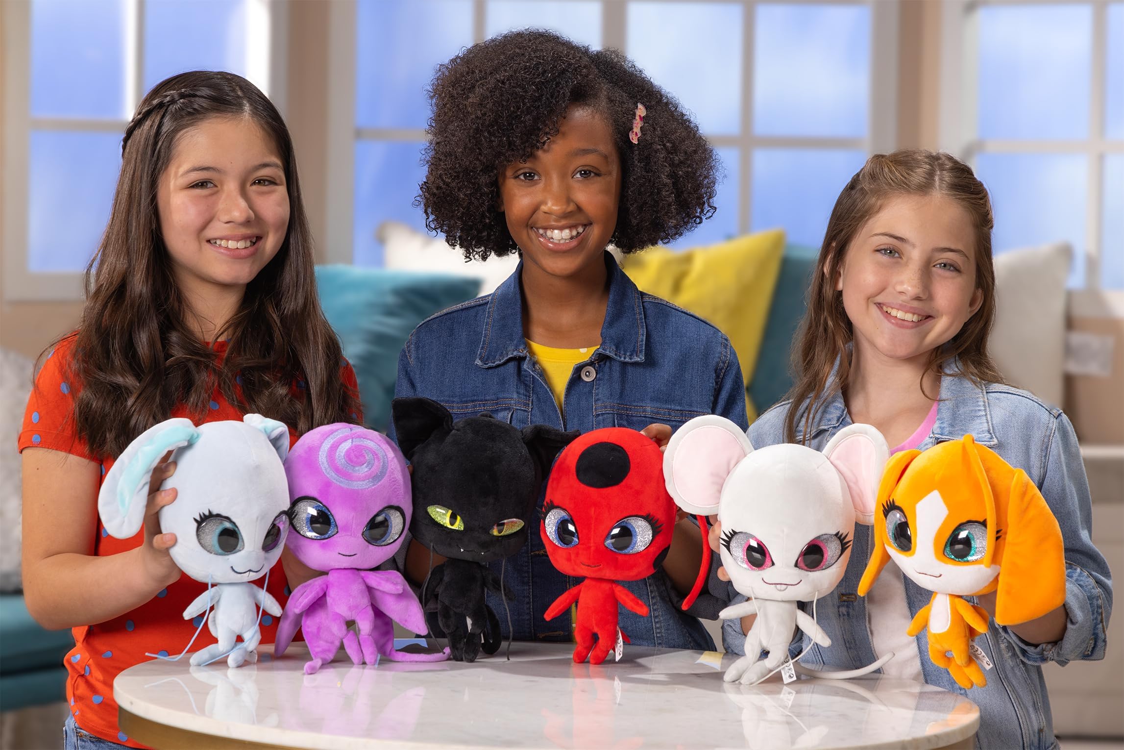 Miraculous Nooroo plush close-up of 3D resin eyes and sparkle for collectors