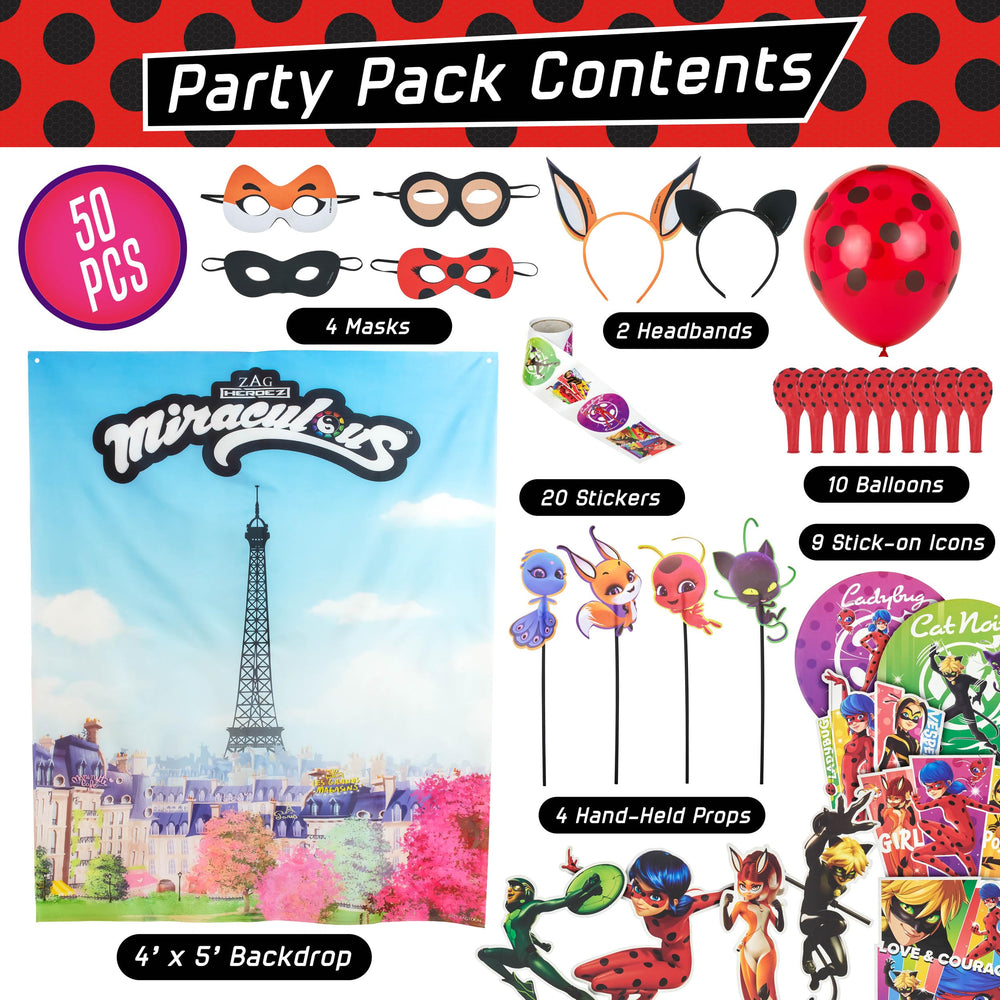 Miraculous photo props on sticks to capture fun party moments