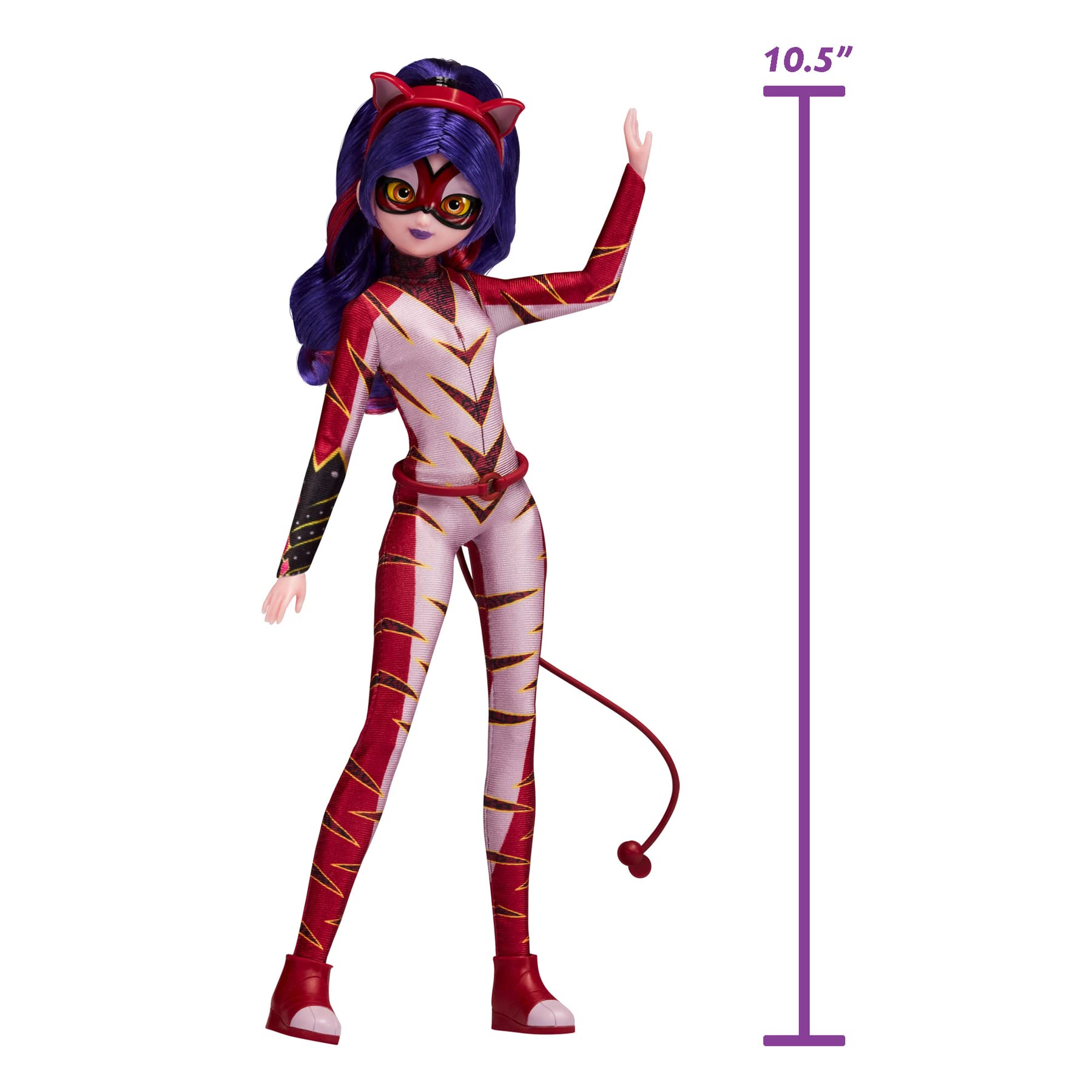 Miraculous Purple Tigress doll posed for dynamic articulation play.