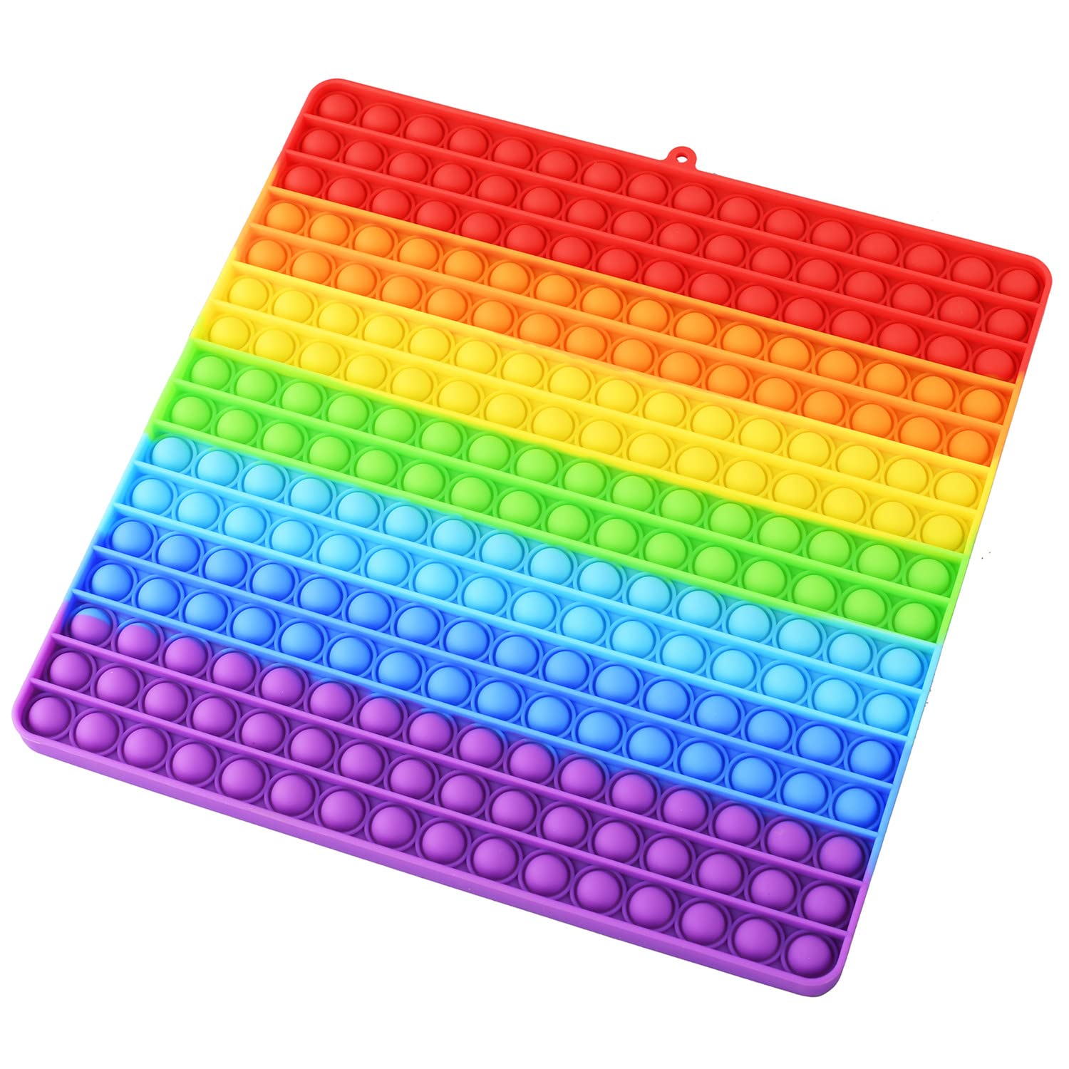 Mirenlife large pop sensory toy 12inch, 256 rainbow bubbles for tactile play.