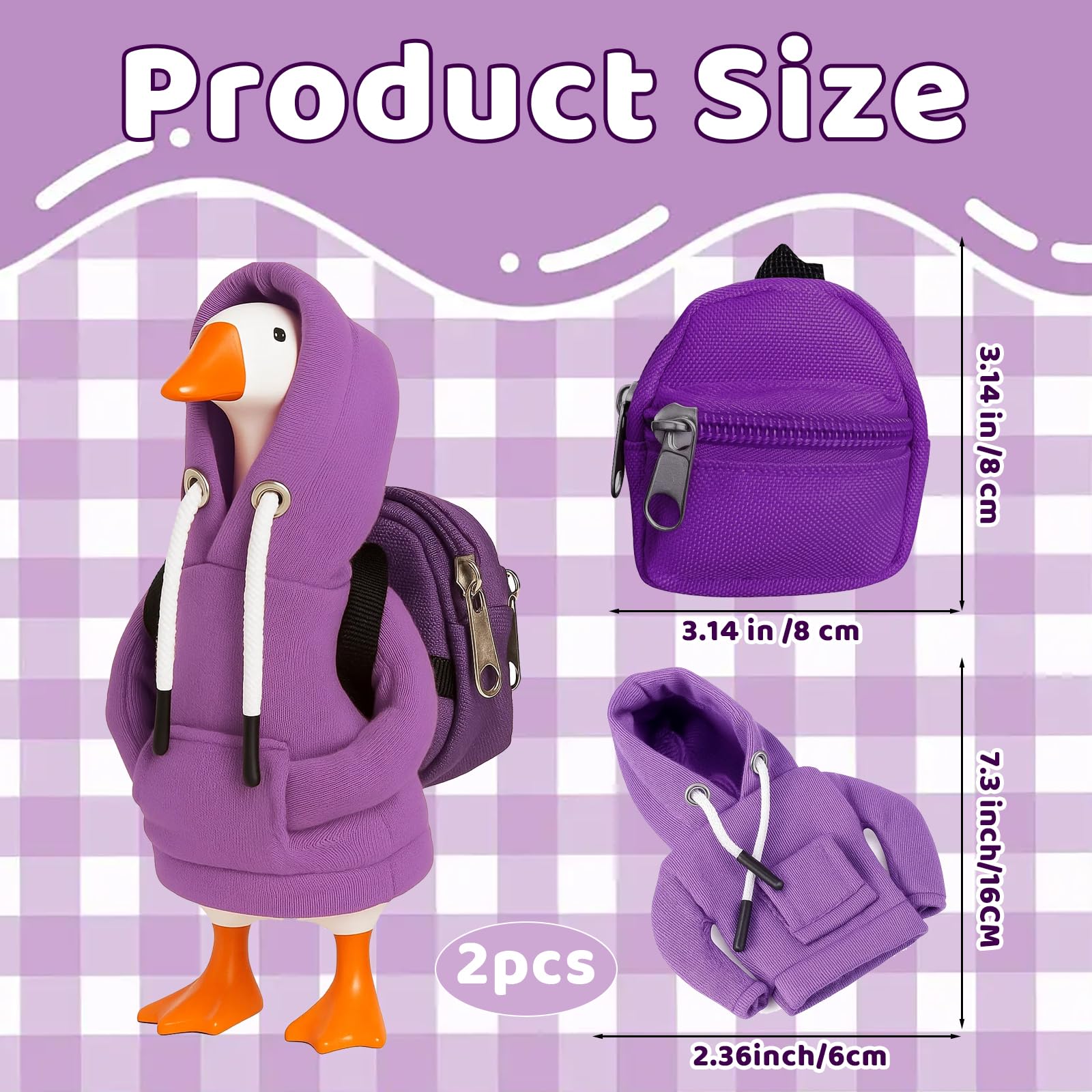 MIRJXB desk goose outfits mini backpack detail adds realistic desk charm