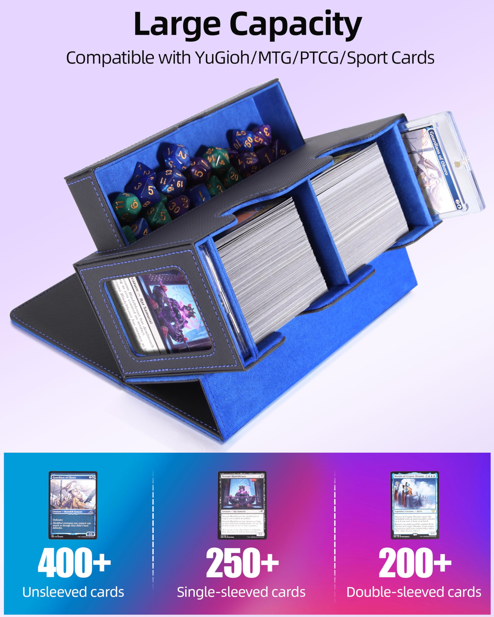 Miroddi MTG deck box premium PU leather offers durable, water-resistant protection