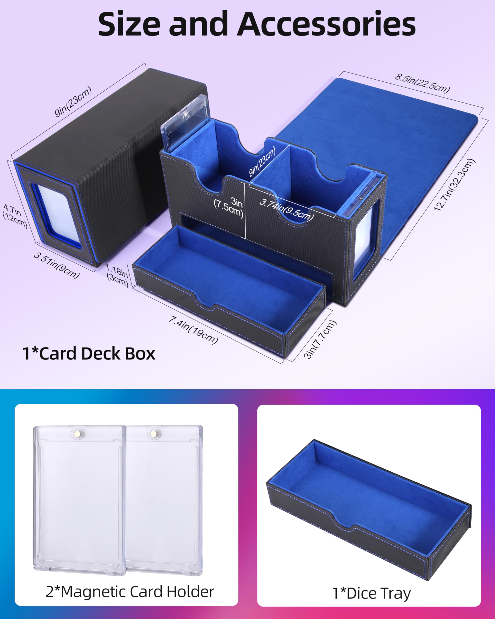 Miroddi MTG deck box U-shaped openings enable smooth card access