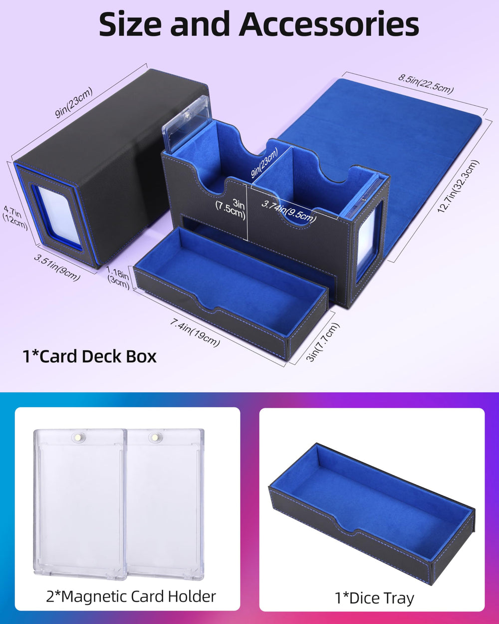 Miroddi MTG deck box U-shaped openings enable smooth card access