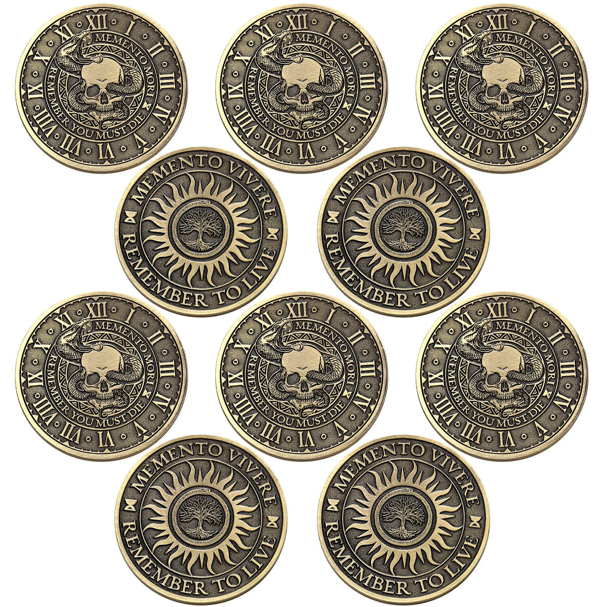 Misdary Memento Mori coin bulk pack for sharing and gifting