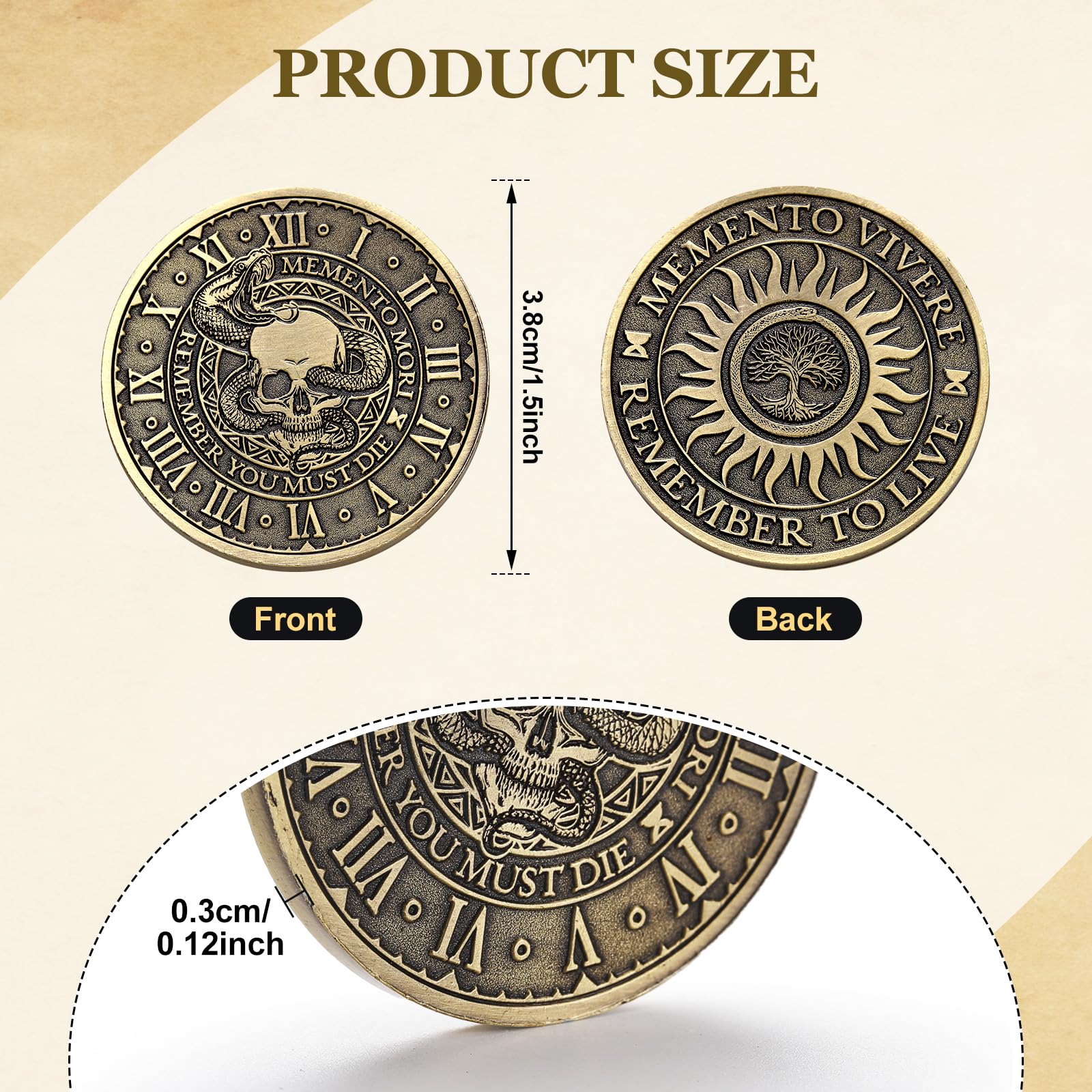 Misdary Memento Mori coin double-sided design for daily reflection