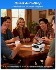 MISFANS Card Shuffler auto-stop sensor activates when shuffling completes