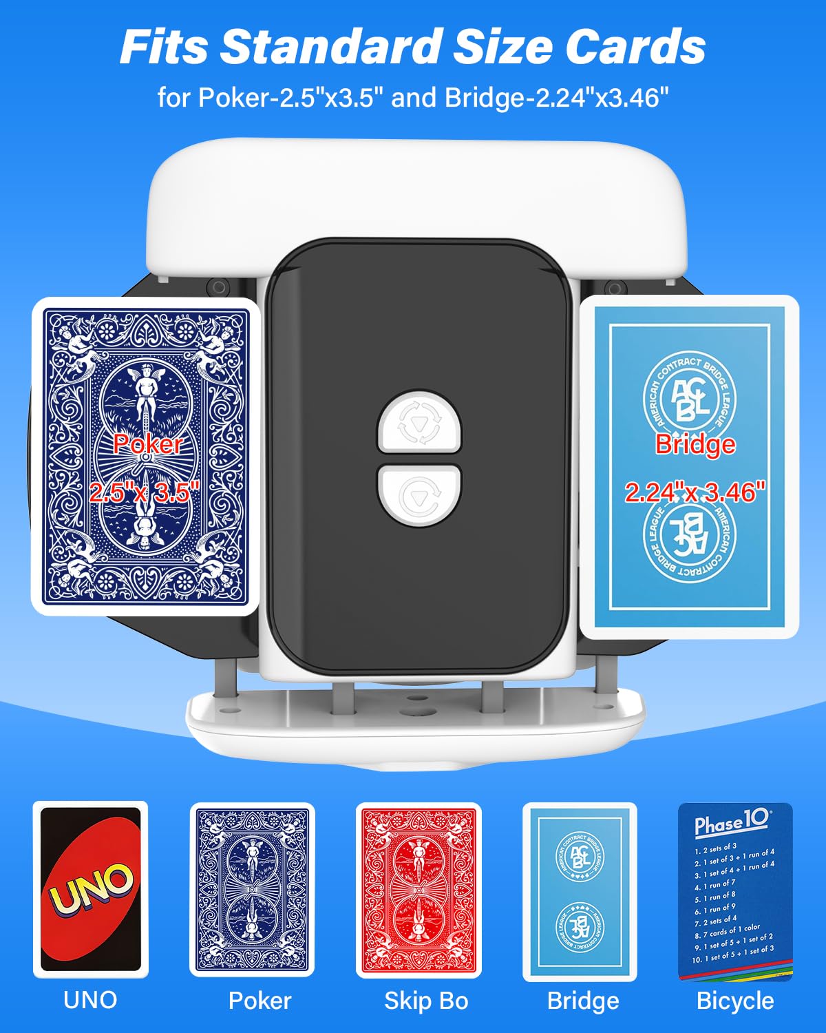 MISFANS Card Shuffler detachable tray simplifies access and cleanup