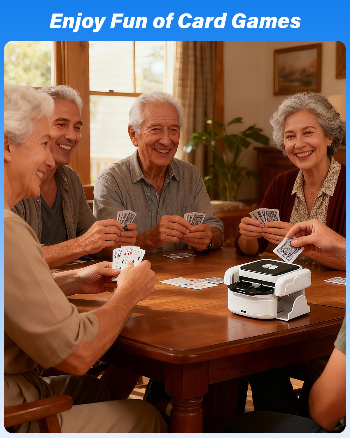 MISFANS Card Shuffler precision gear system minimizes card jams