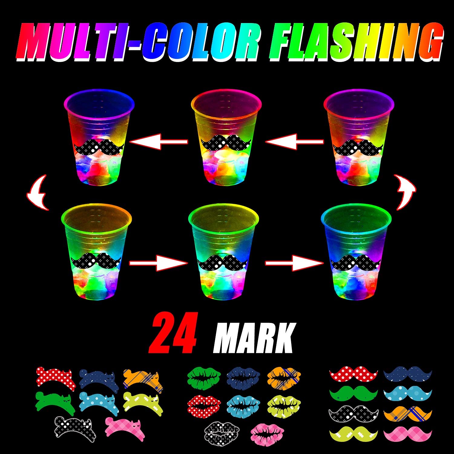 Mishunyus indoor-outdoor glow cups ideal for parties and BBQs.