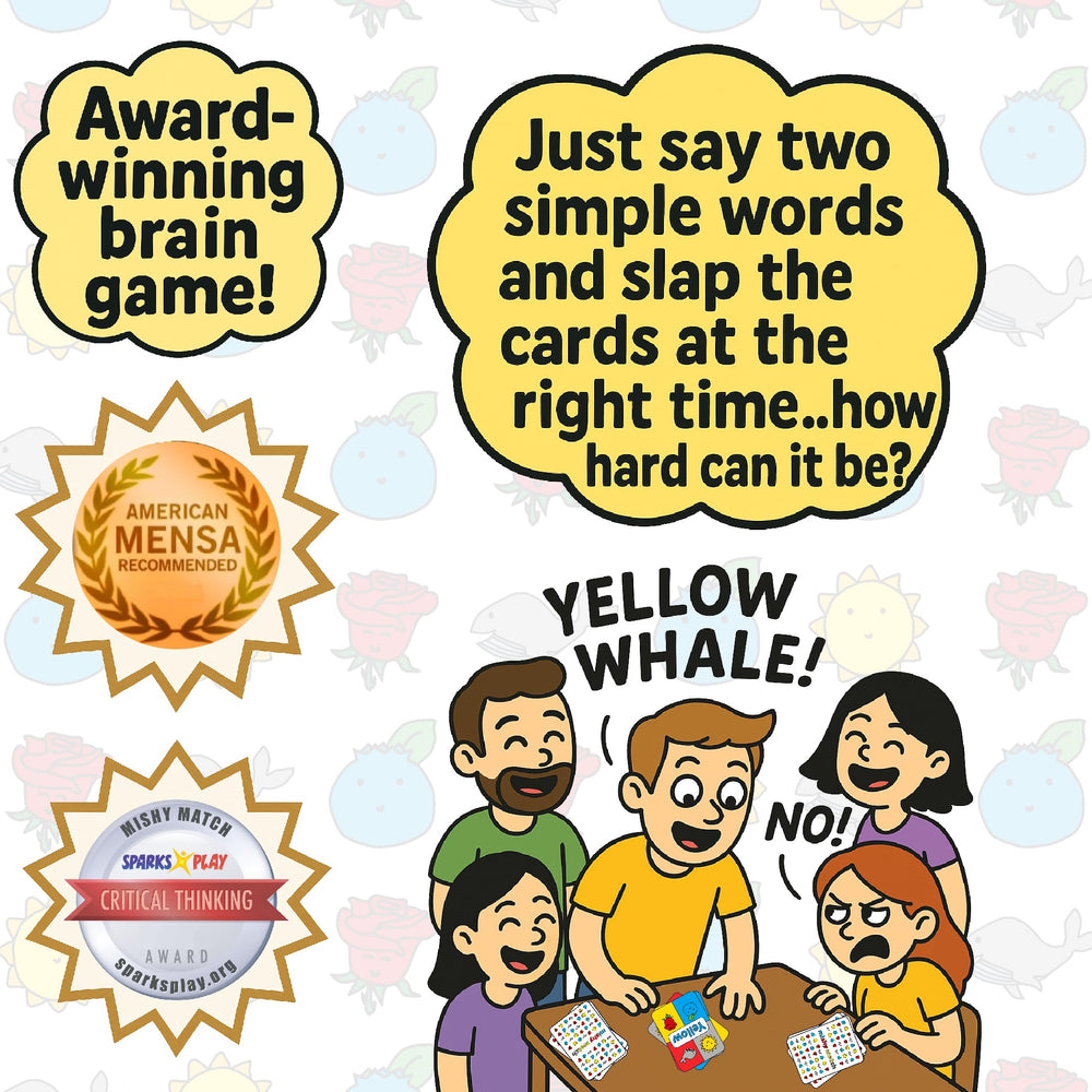 Mishy Match Stroop challenge emphasizes quick thinking with humorous misdirection.