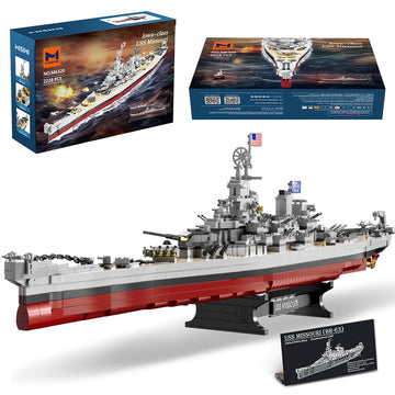 MISINI M6320 USS Missouri overview image showing a detailed battleship replica for adult collectors