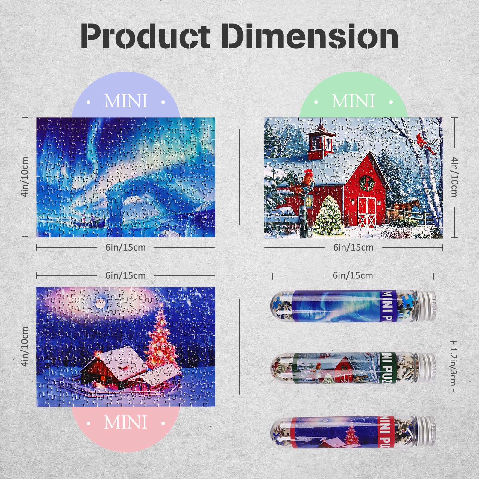 MISITU mini puzzles finished at 6x4 inches for portable decor