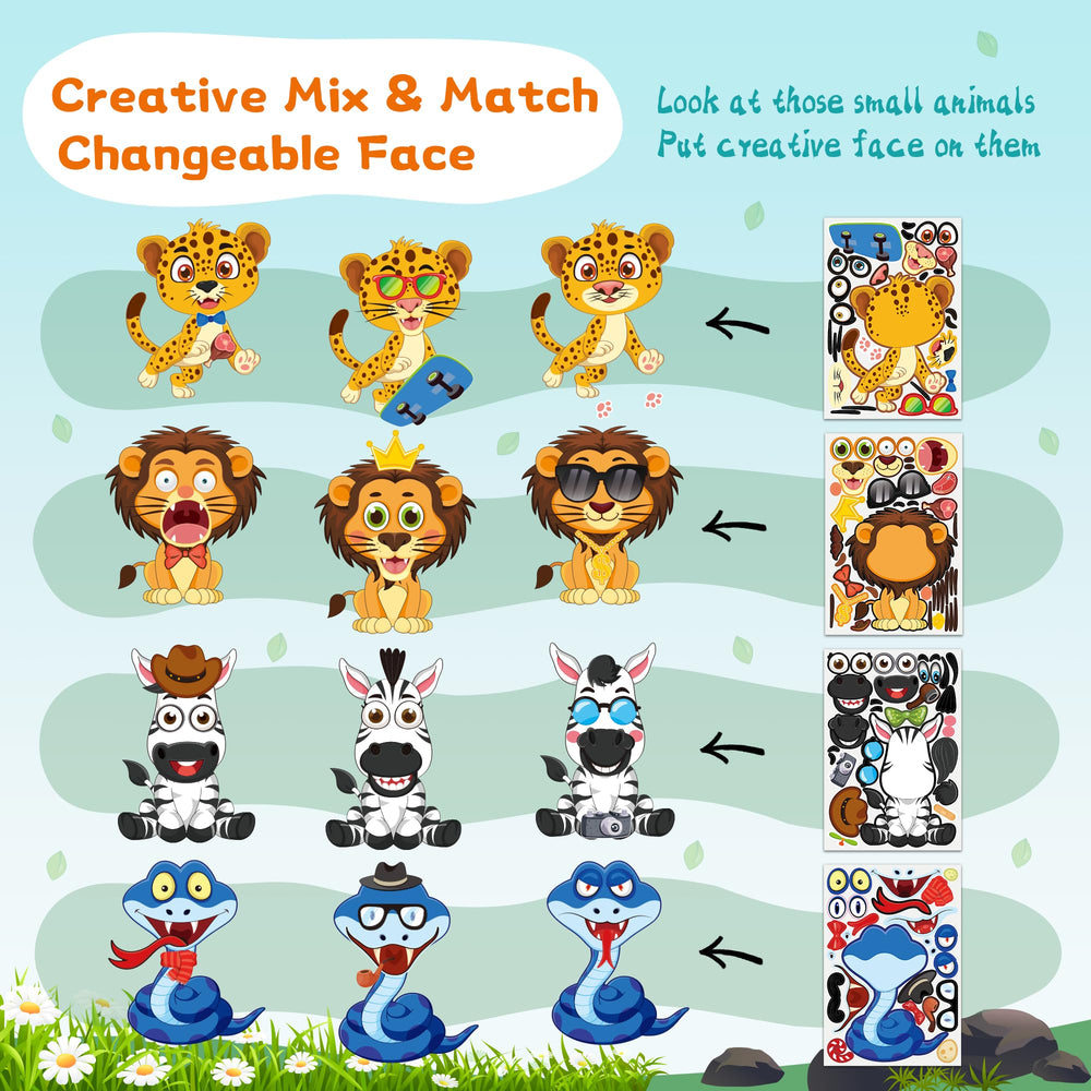MISS FANTASY hippo-sloth stickers cute accents for goodie bags