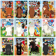 MISS FANTASY horse stickers pack—48 sheets for party favors and crafts