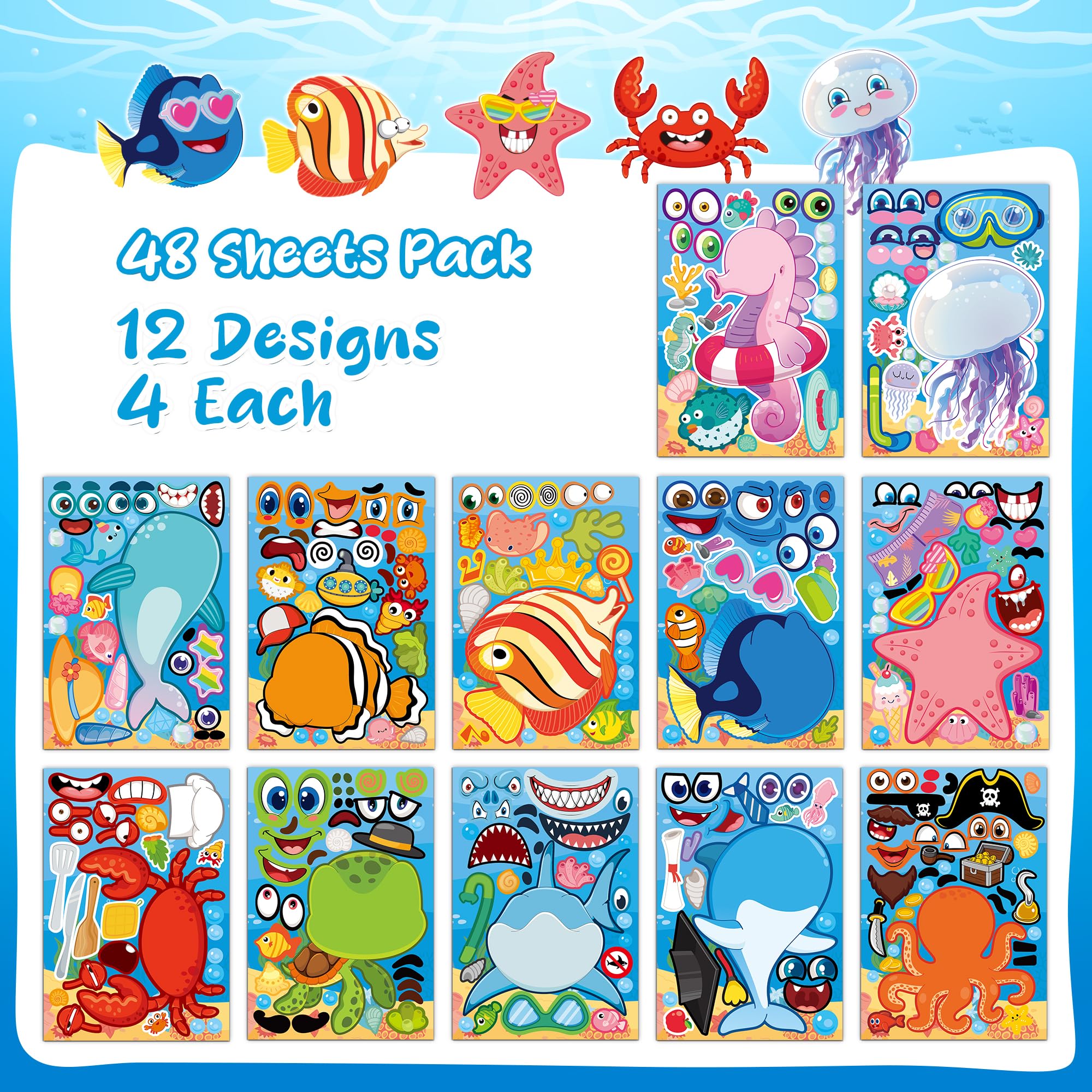 MISS FANTASY Ocean Stickers with octopuses for imaginative sticker scenes.