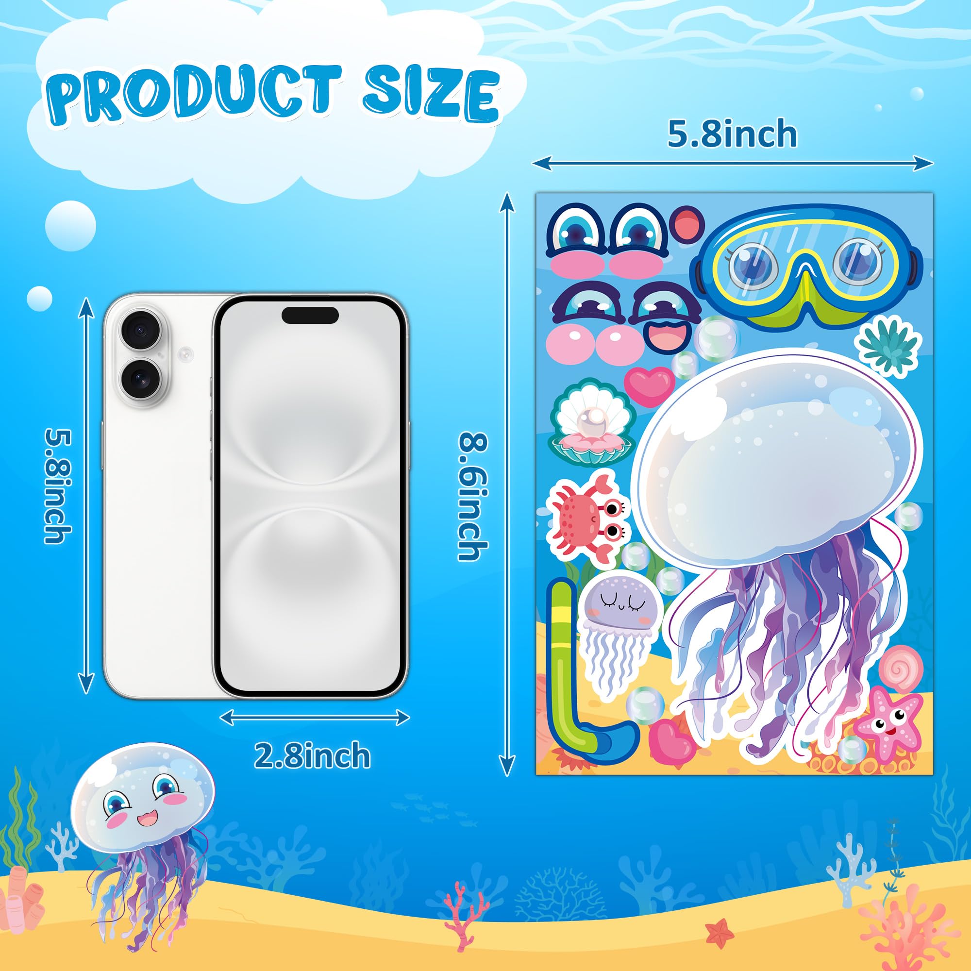 MISS FANTASY Ocean Stickers with sea turtles for DIY scenes and storytelling.