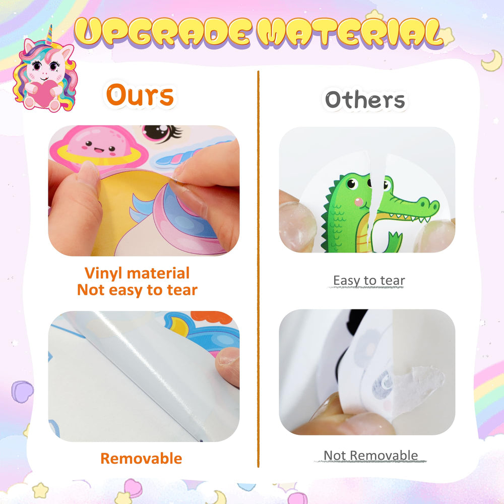 Miss Fantasy Unicorn Stickers with 12 unique designs for kids crafts and DIY projects