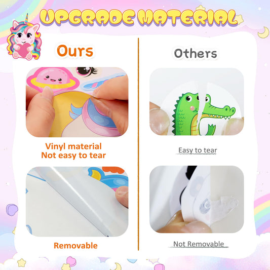 Miss Fantasy Unicorn Stickers with 12 unique designs for kids crafts and DIY projects
