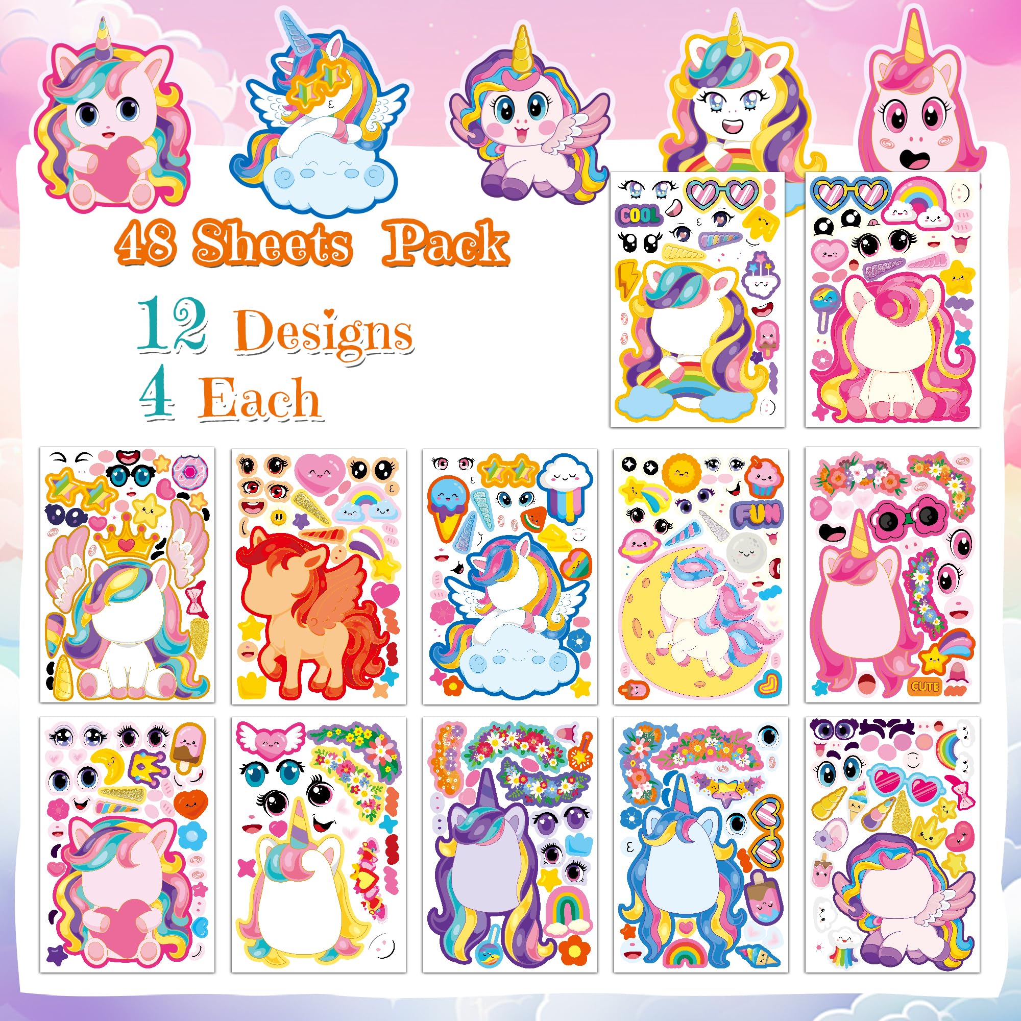 Miss Fantasy Unicorn Stickers being used to decorate notebooks and walls