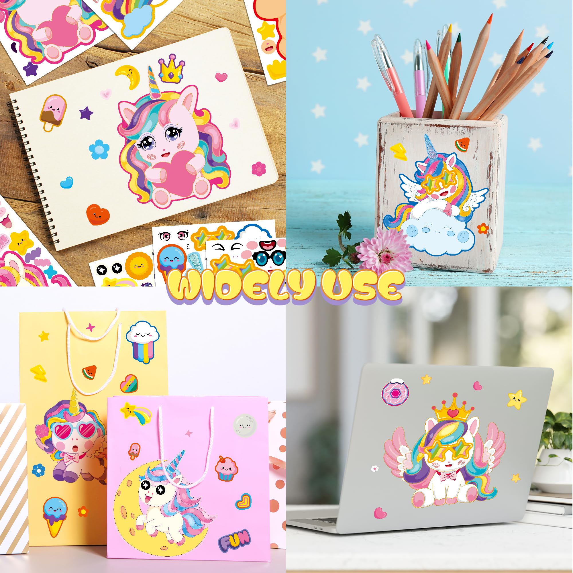 Miss Fantasy Unicorn Stickers used as kids party favors and classroom gifts